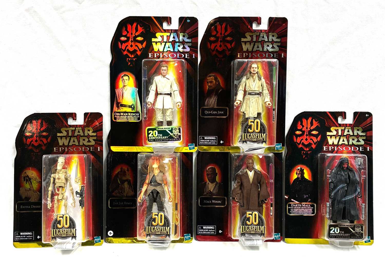 Lot 61 - Hasbro Star Wars Black Series 6" Episode 1 20th Anniversary Holo figures x 6 MISP