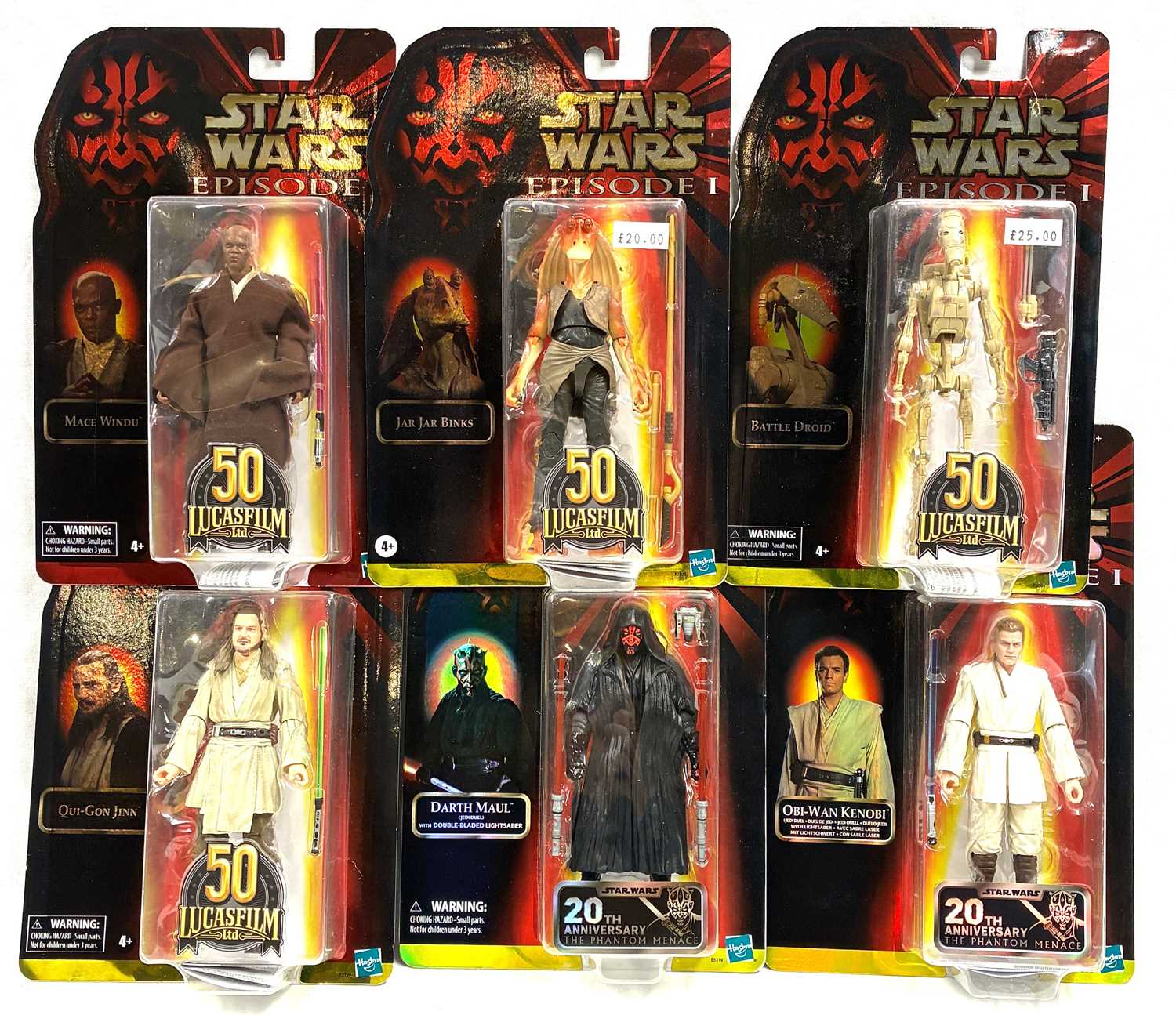 Lot 62 - Hasbro Star Wars Black Series 6" Episode 1 20th Anniversary Holo figures x 6 MISP
