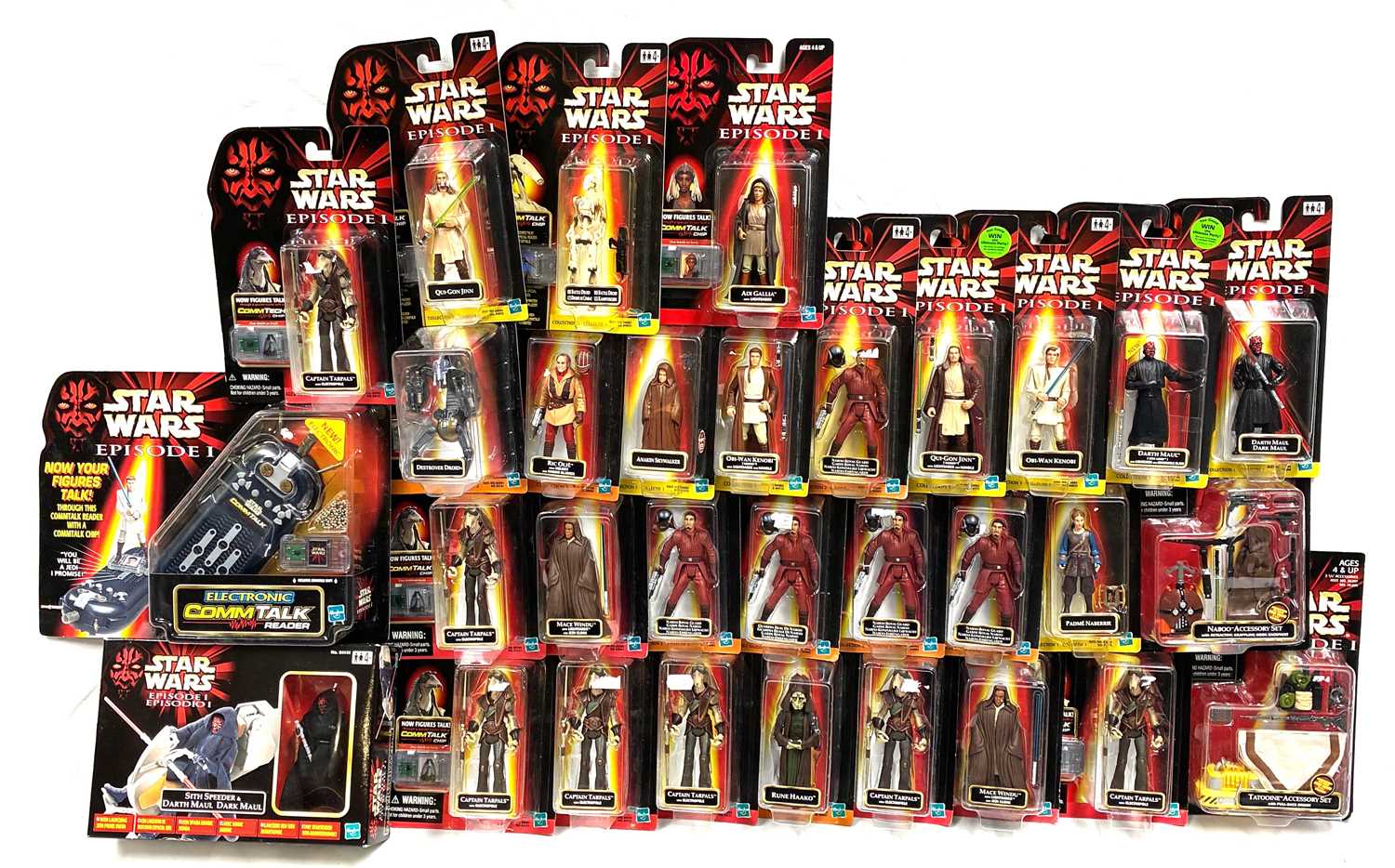 Lot 87 - Large quantity of Hasbro Star Wars Episode 1 3 3/4" figures and vehicles MISP
