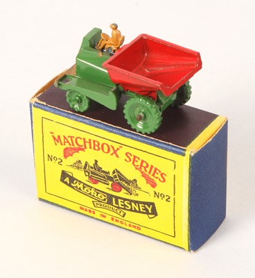 Lot 13 - Matchbox Regular Wheels 2a Site Dumper WITH RARE GREEN METAL WHEELS + TYPE A SCRIPT BOX