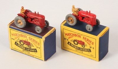 Lot 31 - Matchbox Regular Wheels 4a Massey Harris Tractor + 4b Massey Harris Tractor