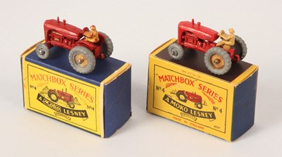 Lot 31 - Matchbox Regular Wheels 4a Massey Harris Tractor + 4b Massey Harris Tractor