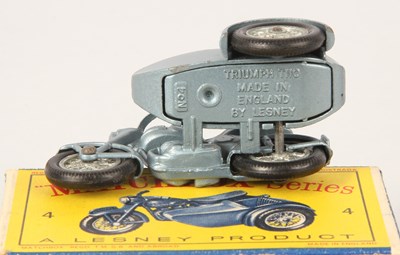 Lot 33 - Matchbox Regular Wheels 4c Triumph T110 Motorcycle & Sidecar Stannard Code 3 + Type D1 Box