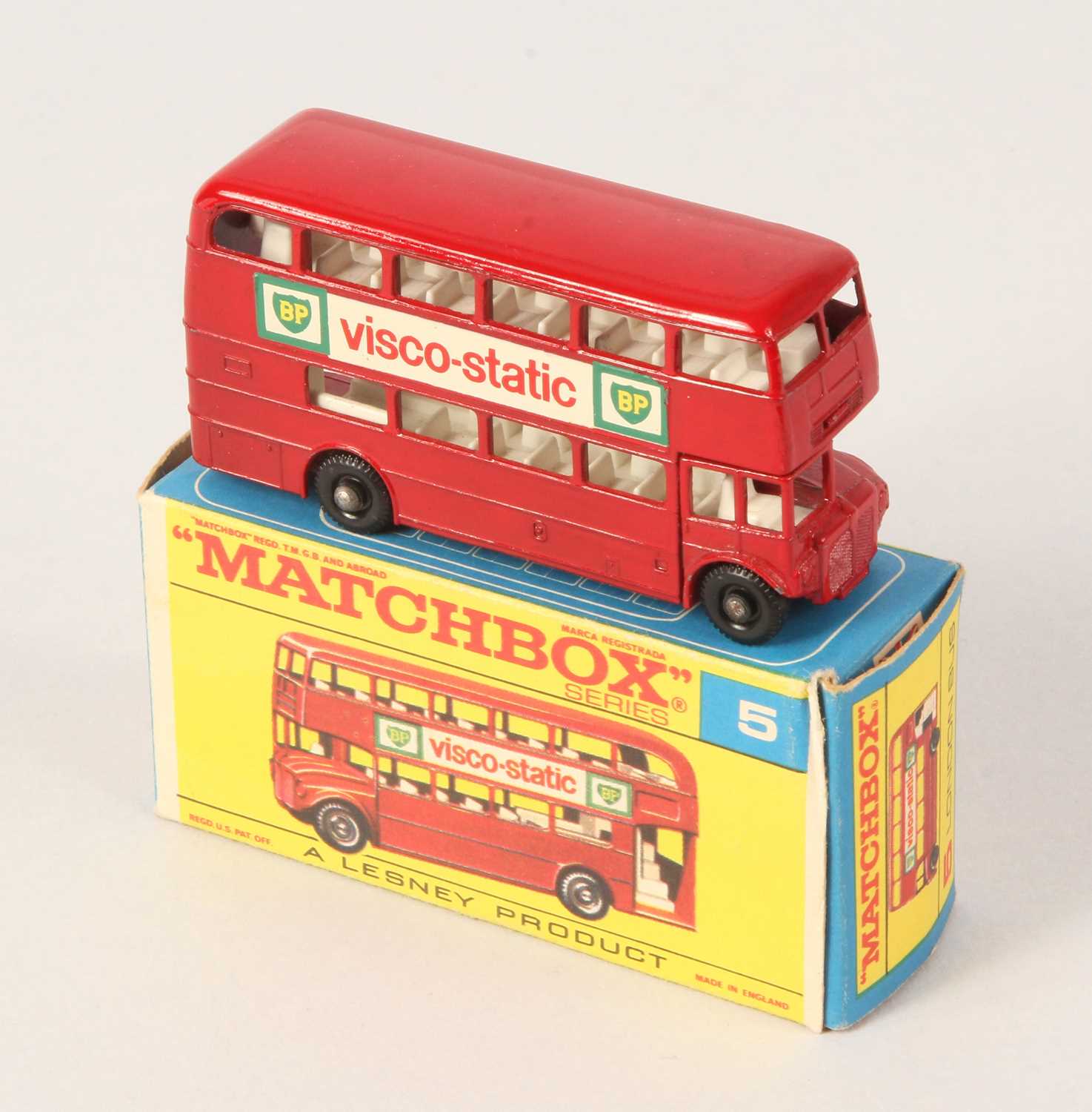 Lot 47 - Matchbox Regular Wheels 5d London Routemaster Bus "BP Visco-static" Decals + RARE TYPE F2 BOX