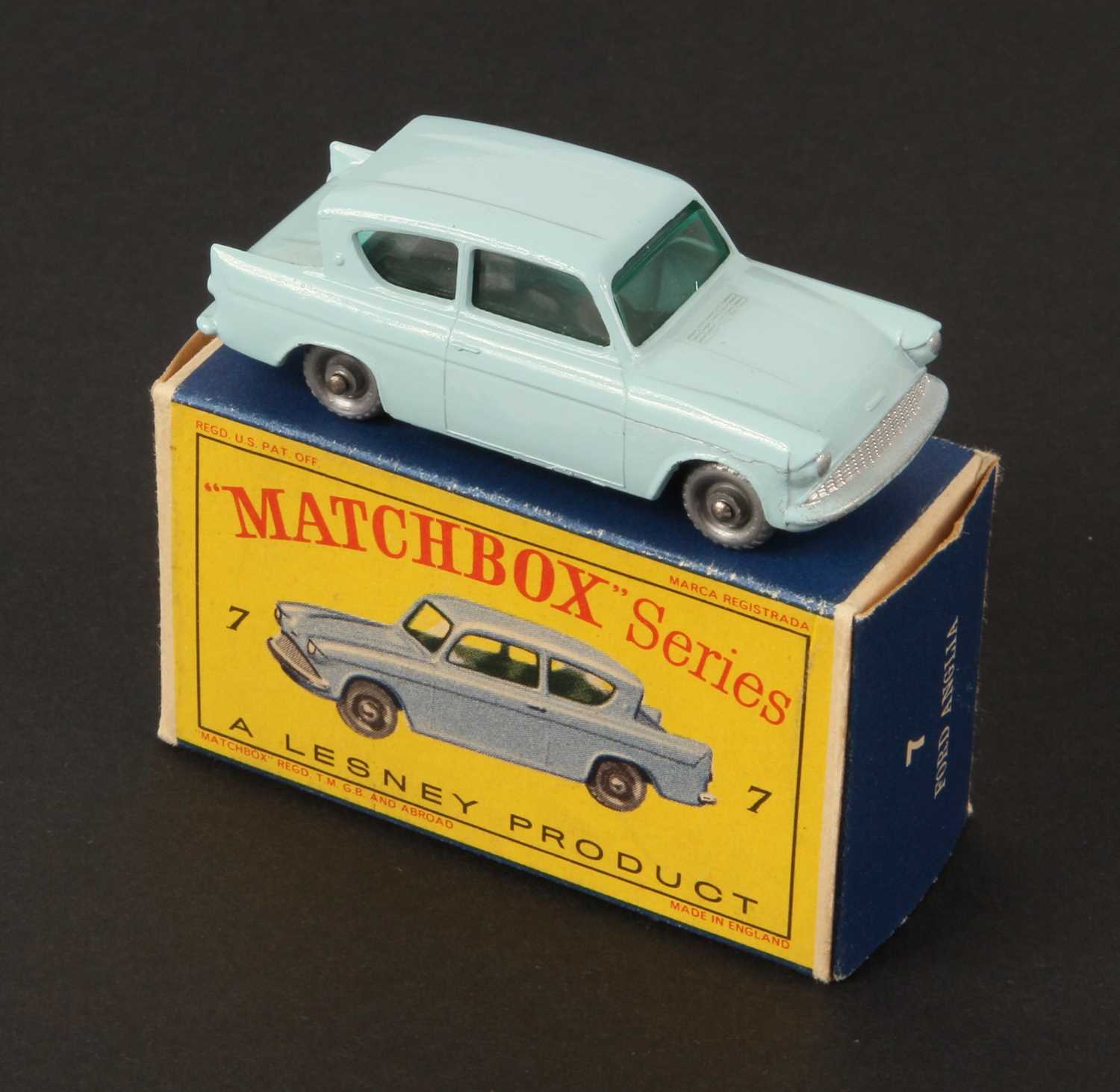 Lot 60 - Matchbox Regular Wheels 7b Ford Anglia - Stannard Code 7 WITH 24-TREAD SPW + TYPE D1 BOX