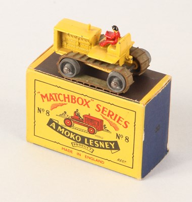 Lot 66 - Matchbox Regular Wheels 8a Caterpillar Tractor - Stannard Code 4 RARE PALE YELLOW WITH RED DRIVER