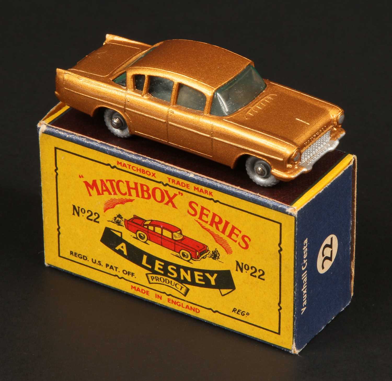Lot 89 - Matchbox Regular Wheels 22b Vauxhall Cresta PA Stannard Code 20 METALLIC LIGHT GOLD BODY + 24-TREAD SPW
