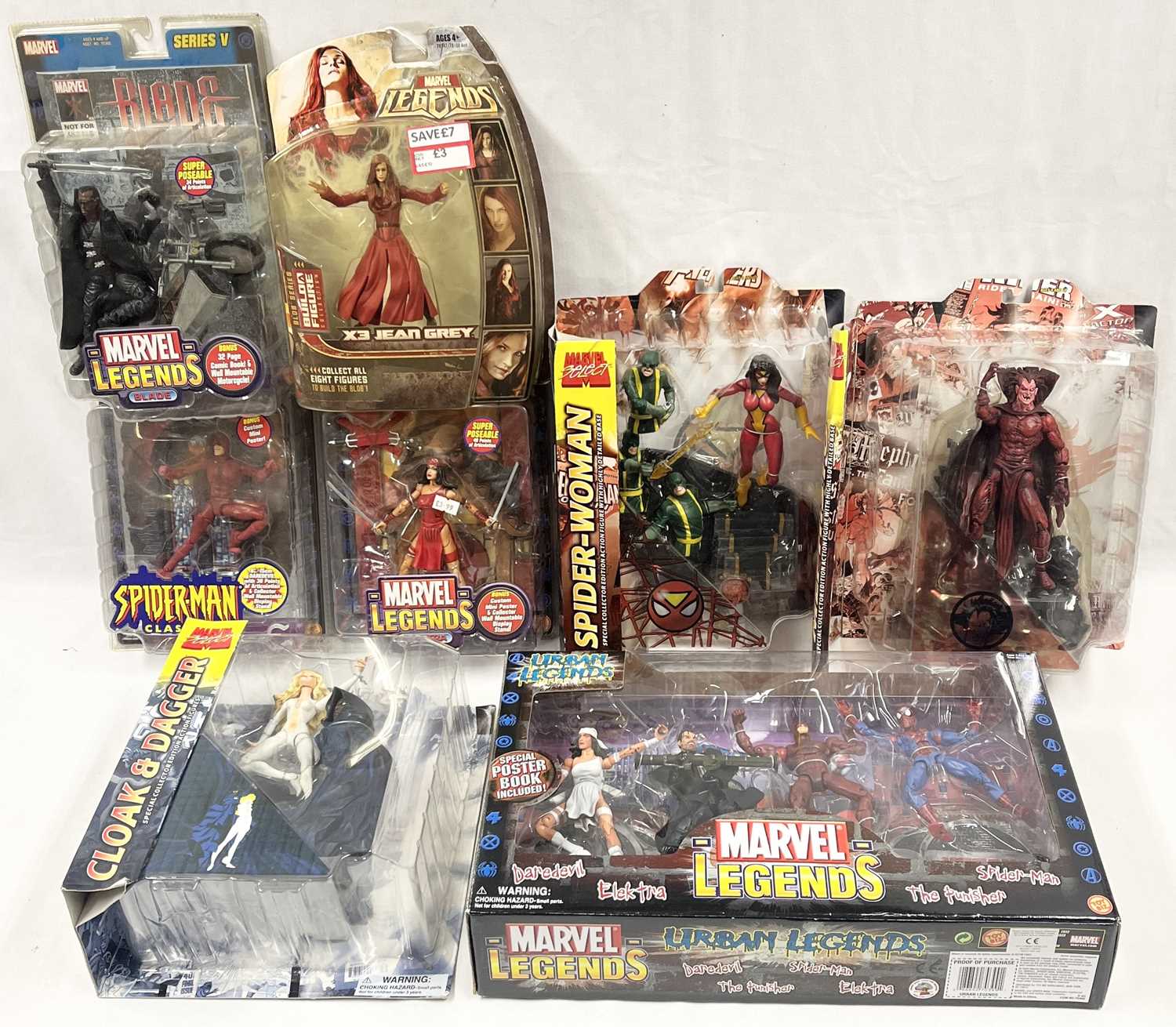 Lot 12 - Marvel Select and Legends figures & figure set x 8 MIP
