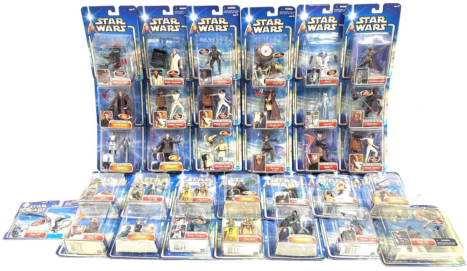 Lot 73 - Hasbro Star Wars Episode 2 3 3/4" figures x 32 MISP