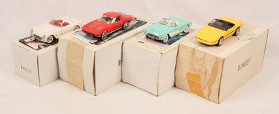 Lot 9 - Franklin Mint 1:24th Scale Group Of 4x Chevrolet Corvette Cars.