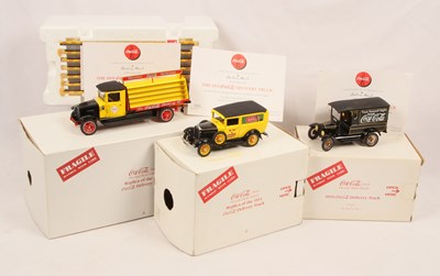 Lot 11 - Danbury Mint 1:24th Scale Group Of 3x Coca Cola Delivery Trucks.