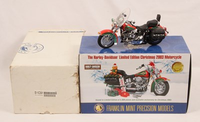 Lot 14 - Franklin Mint 1:10th Scale Ltd Edition Christmas 2003 Harley Davidson Heritage Softail.