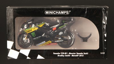 Lot 53 - Minichamps Moto GP 1:12th Scale 153038 Yamaha YZR-M1 Bradley Smith 2015