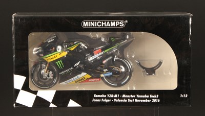 Lot 57 - Minichamps Moto GP 1:12th Scale 163994 Yamaha YZR-M1 Jonas Folger Valencia Test 2016