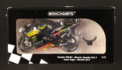 Lot 60 - Minichamps Moto GP 1:12th Scale 173094 Yamaha YZR-M1 Jonas Folger 2017
