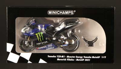 Lot 65 - Minichamps Moto GP 1:12th Scale 213012 Yamaha YZR-M1 Maverick Vinales 2021