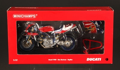 Lot 68 - Minichamps WSB 1:12th Scale 021295 Ducati 998S Ben Bostrom 1995