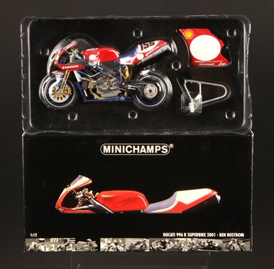 Lot 73 - Minichamps WSB 1:12th Scale 011255 Ducati 996 R Superbike 2001 Ben Bostrom