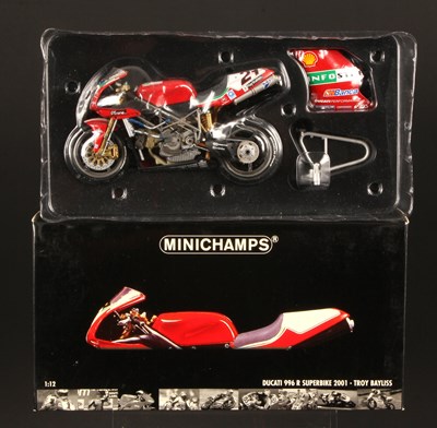 Lot 76 - Minichamps WSB 1:12th Scale 011221 Ducati 996 R Superbike 2001 Troy Bayliss