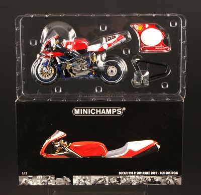 Lot 81 - Minichamps WSB 1:12th Scale 021255 Ducati 998 R Superbike 2002 Ben Bostrom