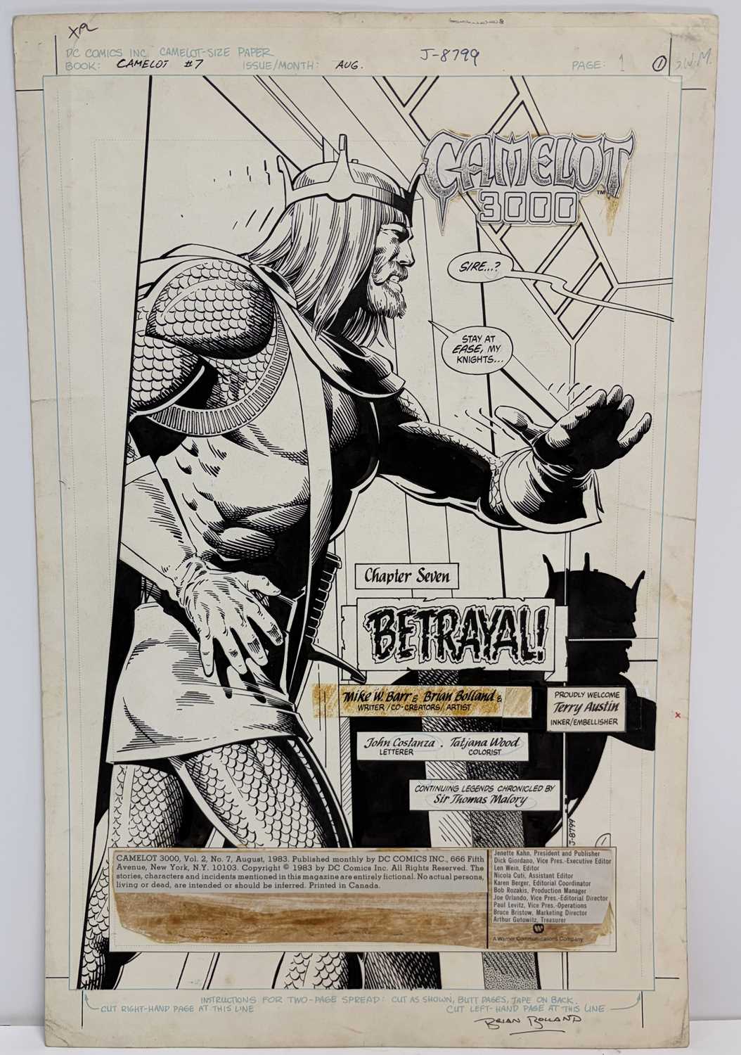 Lot 3 - Brian Bolland / Terry Austin — Camelot 3000 #7, Page 1: “Betrayal!” (1983)