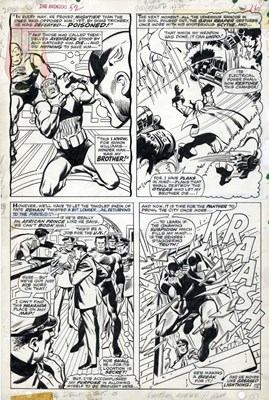 Lot 4 - John Buscema & Vince Colletta – The Avengers #52, Page 16 Original Comic Art (1968)