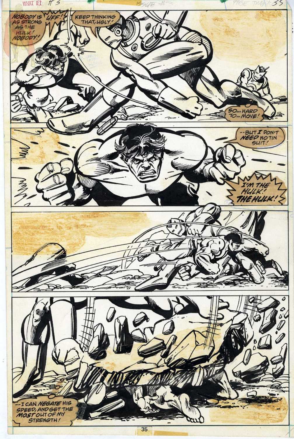 Lot 5 - Gil Kane & Klaus Janson – What If? #3, Page 33 – 'What If the Avengers Had Never Been?' Original Comic Art 1977