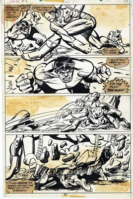 Lot 5 - Gil Kane & Klaus Janson – What If? #3, Page 33 – 'What If the Avengers Had Never Been?' Original Comic Art 1977