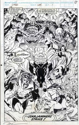 Lot 6 - Jim Lee & Scott Williams – The Uncanny X-Men #275, Page 1 Full-Page Splash Original Comic Art 1991