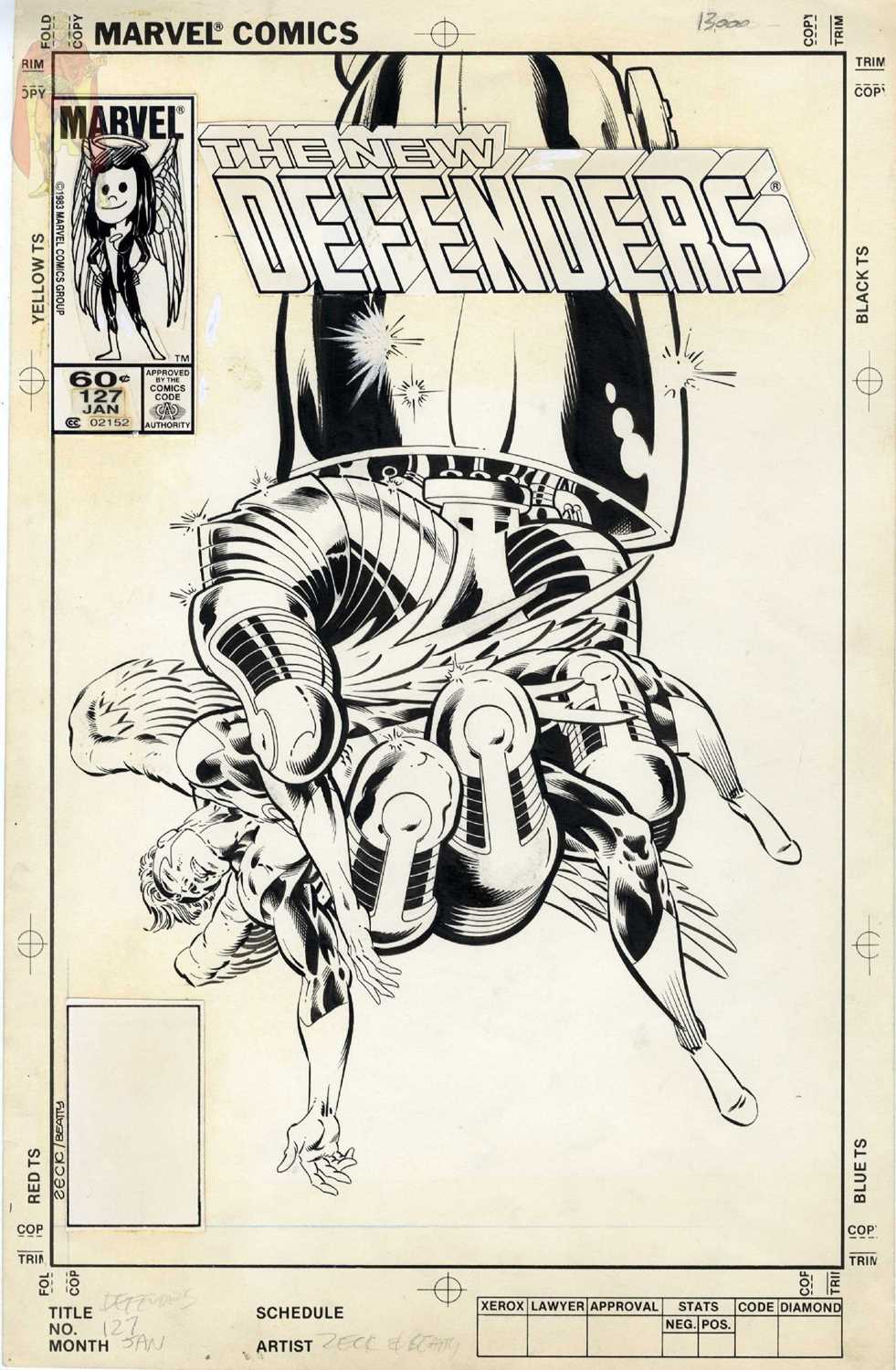 Lot 8 - Mike Zeck & John Beatty – The Defenders #127 Cover Original Art (1984)
