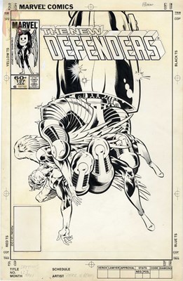 Lot 8 - Mike Zeck & John Beatty – The Defenders #127 Cover Original Art (1984)
