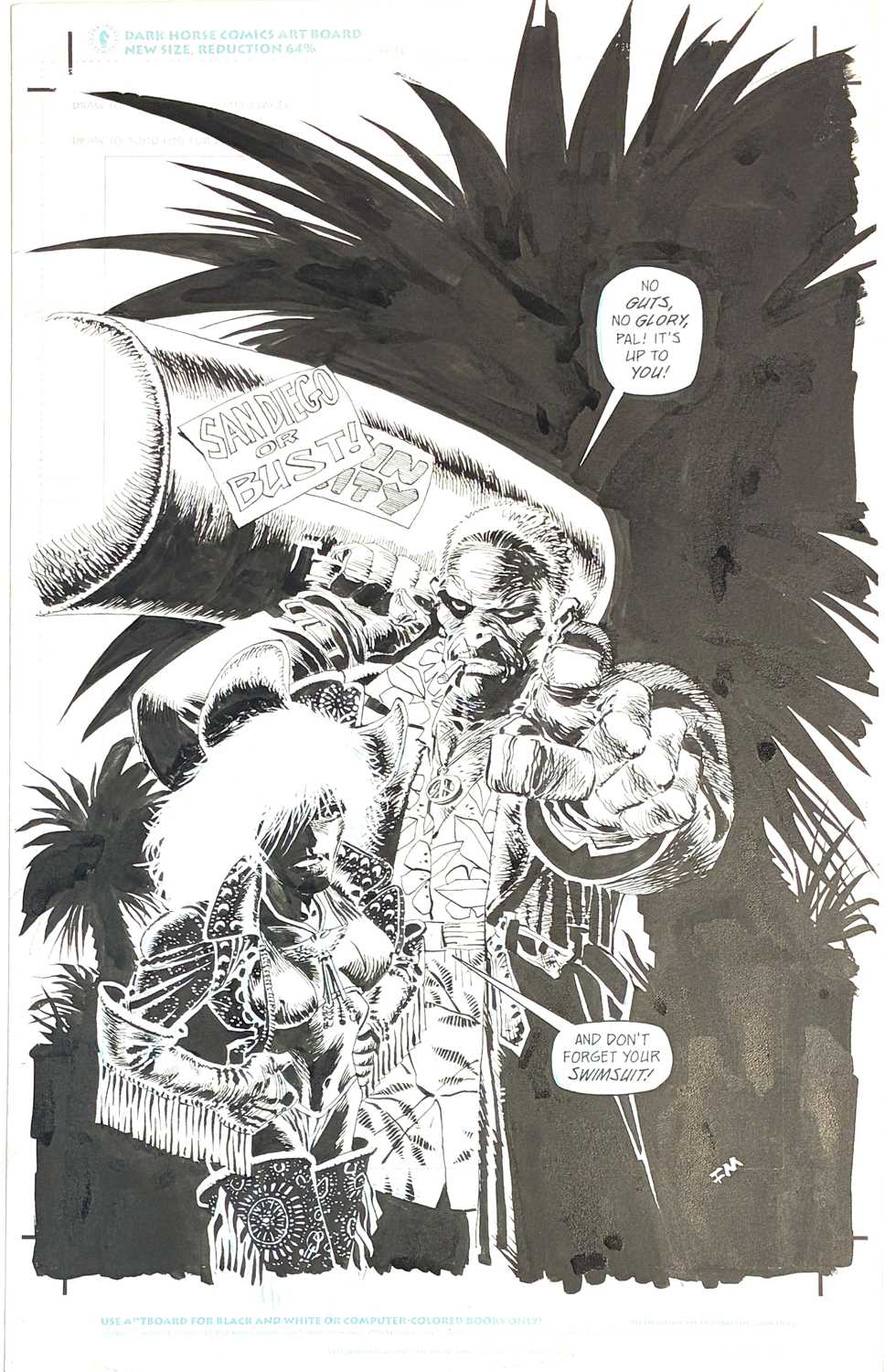 Lot 25 - Frank Miller – Comics Retailer #64 “Sin City” Cover Original Art (1997)
