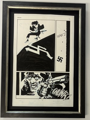 Lot 26 - Frank Miller – 1994 Sin City: The Big Fat Kill #2, Page 7 & The Big Fat Kill, Collected Edition, Back Cover Original Art 2005