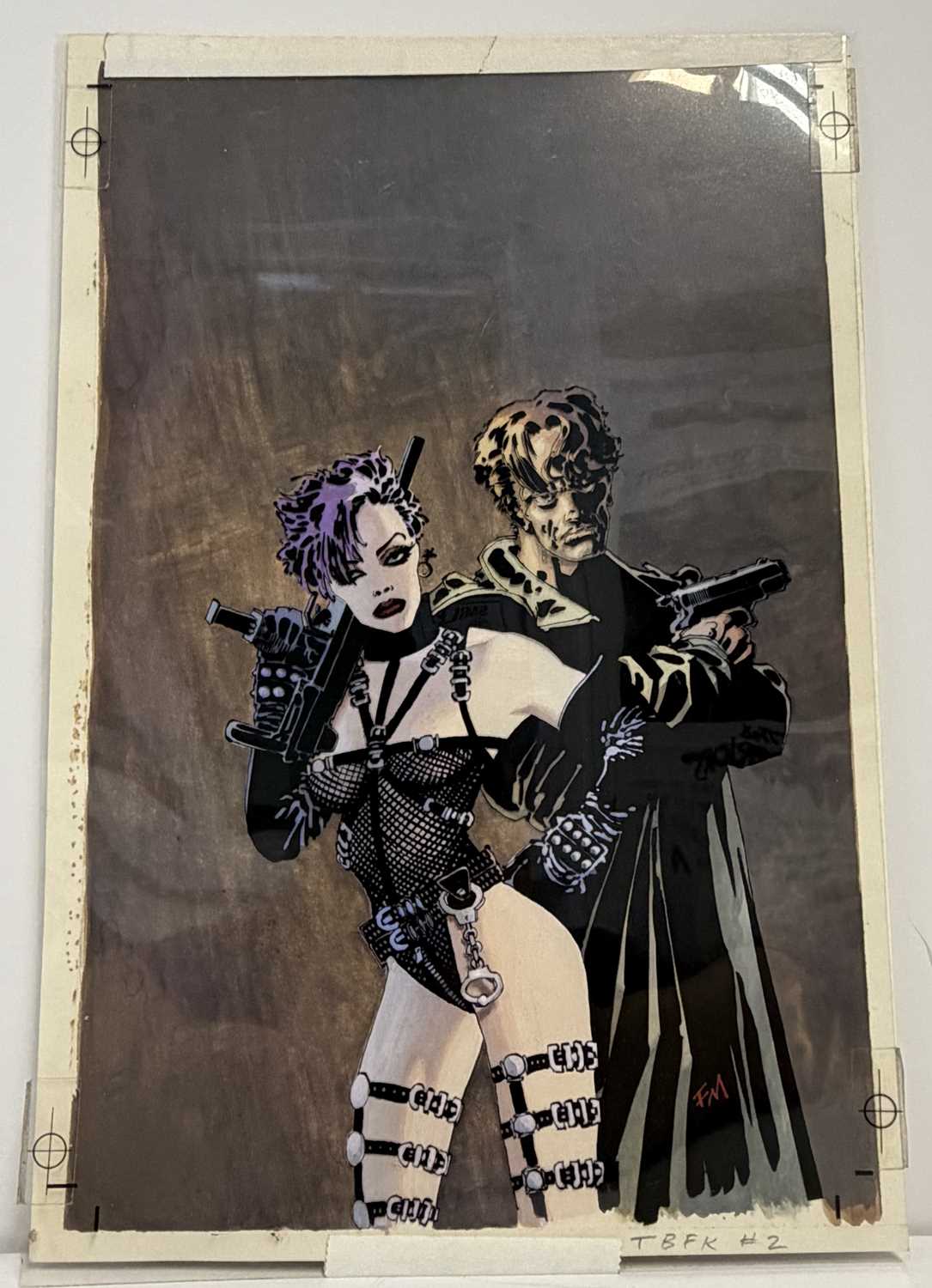 Lot 27 - Lynn Varley – 1994 Sin City: The Big Fat Kill #2 Original Painted Cover Art & Frank Miller Overlay