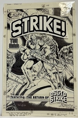Lot 31 - Tom Lyle – Strike! #7 Unpublished Cover Original Art, 1988