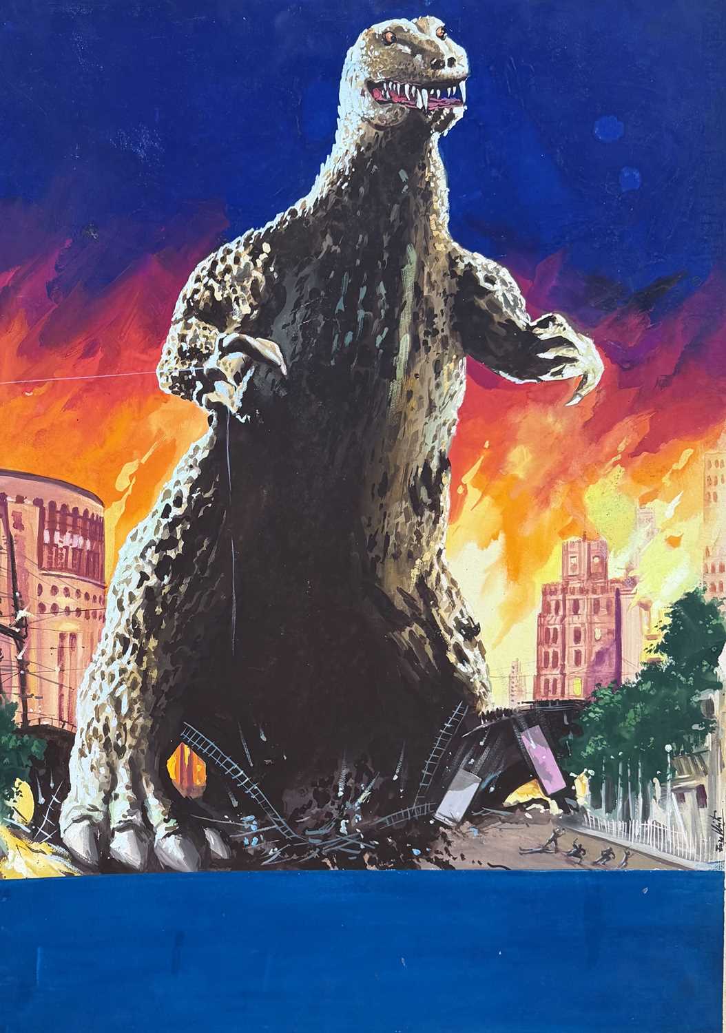 Lot 36 - Enzo Nistri – Godzilla First Italian Release Movie Poster Original Art, 1957