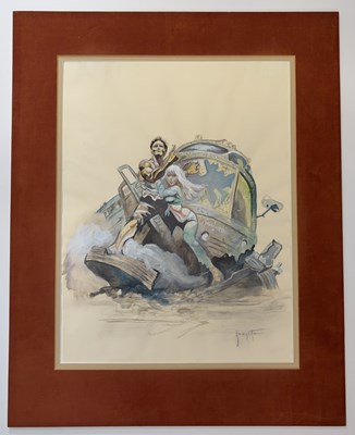 Lot 37 - Frank Frazetta – The Gauntlet Movie Poster Preliminary Painting, 1977 | Oberon Auctions