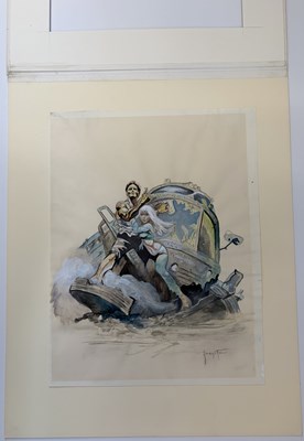 Lot 37 - Frank Frazetta – The Gauntlet Movie Poster Preliminary Painting, 1977