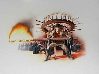 Lot 40 - Fred Gambino – Armour of God Jackie Chan VHS Wraparound Cover Original Art, 1986