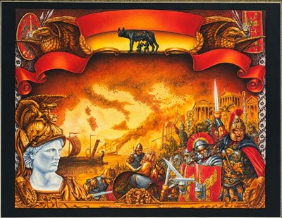 Lot 45 - Paul Niemeyer – Conquest of the Empire Board Game Cover Original Art, 2005