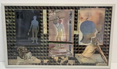 Lot 58 - Richard Shenfield – Futuristic Figures & Landscapes Multi-Panel Original Artwork, c. 1980s