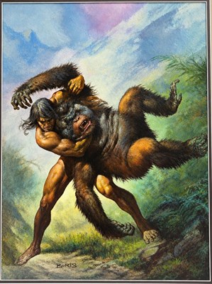 Lot 59 - Boris Vallejo – Tarzan and the Foreign Legion Ballantine Books Cover Original Art, 1976