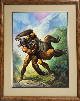 Lot 59 - Boris Vallejo – Tarzan and the Foreign Legion Ballantine Books Cover Original Art, 1976