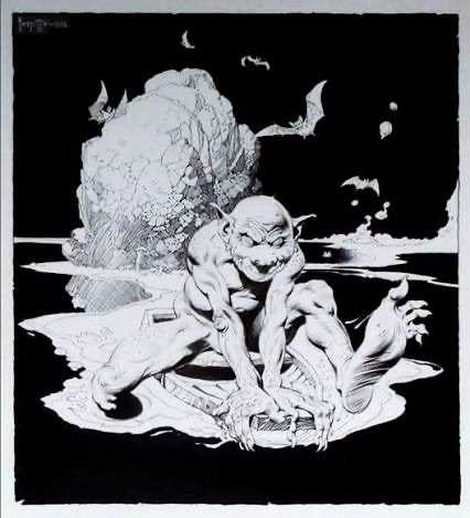 Lot 60 - Frank Frazetta – Gollum, The Lord of the Rings Portfolio Plate Original Art, 1975