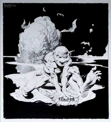 Lot 60 - Frank Frazetta – Gollum, The Lord of the Rings Portfolio Plate Original Art, 1975 | Oberon Auctions