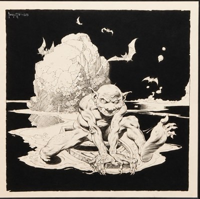 Lot 60 - Frank Frazetta – Gollum, The Lord of the Rings Portfolio Plate Original Art, 1975