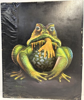 Lot 61 - Ken Kelly – Famous Monsters of Filmland #91 Frogs Cover Original Art, 1972