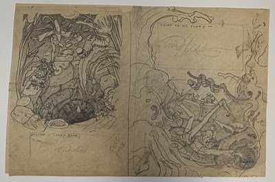Lot 65 - Greg & Tim Hildebrandt – A Home for Tandy Cover Preliminary Original Art, 1971