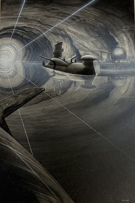 Lot 71 - Jim Burns – Dragon in the Sea from Frank Herbert’s Eye Original Interior Art, 1985
