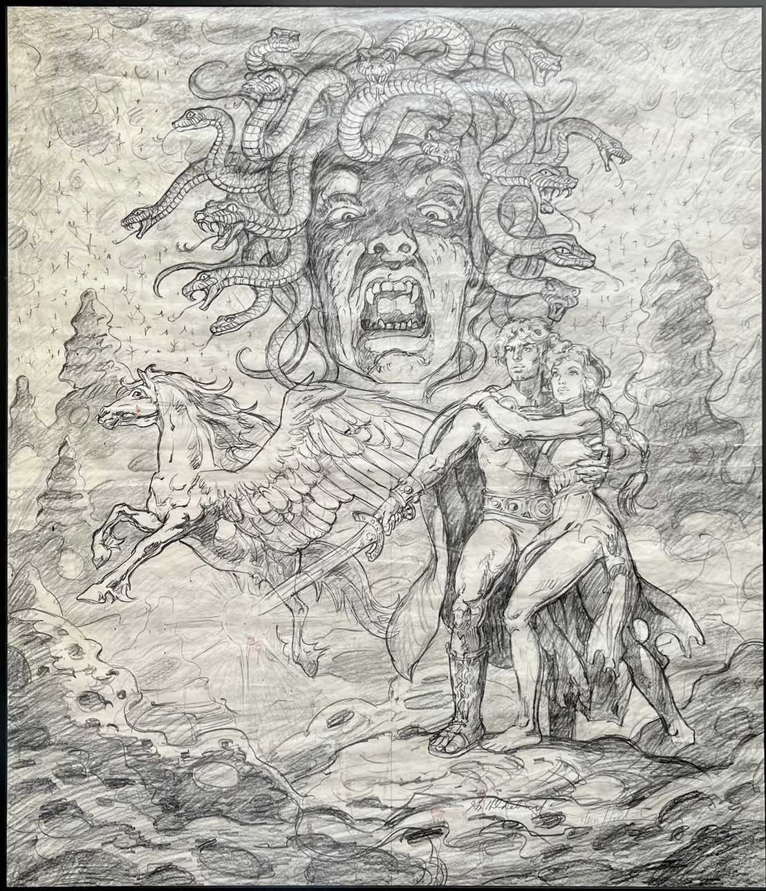 Lot 49 - Greg & Tim Hildebrandt — Clash of the Titans Final Movie Poster Preliminary - Final Sketch (1981)